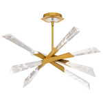 Solitude Color-Select Semi Flush Ceiling Light - Aged Brass / Optic Haze Quartz