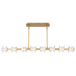 Bergy Color-Select Linear Pendant - Aged Brass / Radiance Crystal Dust
