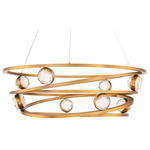 Wraparound Pendant - Aged Brass / Radiance Crystal Dust