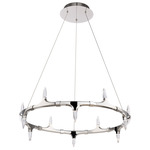 Kornel Pendant - Polished Nickel / Optic Haze Quartz