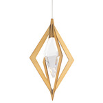 Amoureux Pendant - Aged Brass / Optic Crystal