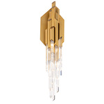 Organza Color-Select Hanging Wall Sconce - Aged Brass / Optic Haze Quartz