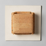 Field Square Warm Dim Wall Sconce - Bone / Cork