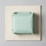 Field Square Warm Dim Wall Sconce - Bone / Sky Fabric