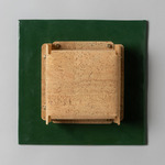 Field Square Warm Dim Wall Sconce - Chrome Green / Cork