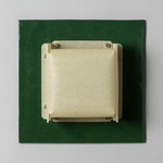 Field Square Warm Dim Wall Sconce - Chrome Green / Faint Green Parchment