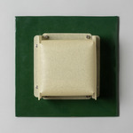Field Square Warm Dim Wall Sconce - Chrome Green / Faint Green Parchment