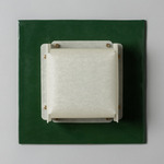 Field Square Warm Dim Wall Sconce - Chrome Green / Lantern White Parchment