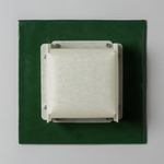 Field Square Warm Dim Wall Sconce - Chrome Green / Lantern White Parchment