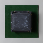 Field Square Warm Dim Wall Sconce - Chrome Green / Moire Polycarbonate