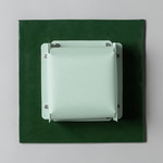 Field Square Warm Dim Wall Sconce - Chrome Green / Sky Fabric