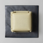 Field Square Warm Dim Wall Sconce - Graphite / Faint Green Parchment