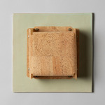 Field Square Warm Dim Wall Sconce - Pale Fiberglass Green / Cork