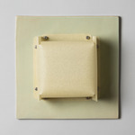 Field Square Warm Dim Wall Sconce - Pale Fiberglass Green / Faint Green Parchment