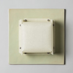 Field Square Warm Dim Wall Sconce - Pale Fiberglass Green / Lantern White Parchment