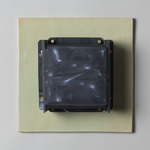 Field Square Warm Dim Wall Sconce - Pale Fiberglass Green / Moire Polycarbonate