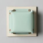 Field Square Mini Warm Dim Wall Sconce - Bone / Sky Fabric