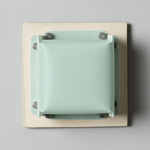 Field Square Mini Warm Dim Wall Sconce - Bone / Sky Fabric