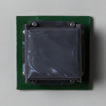 Field Square Mini Warm Dim Wall Sconce - Chrome Green / Moire Polycarbonate