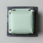 Field Square Mini Warm Dim Wall Sconce - Graphite / Sky Fabric