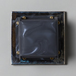 Field Square Mini Warm Dim Wall Sconce - Obsidian / Moire Polycarbonate