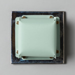 Field Square Mini Warm Dim Wall Sconce - Obsidian / Sky Fabric