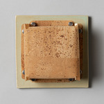 Field Square Mini Warm Dim Wall Sconce - Pale Fiberglass Green / Cork