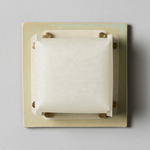 Field Square Mini Warm Dim Wall Sconce - Pale Fiberglass Green / Lantern White Parchment