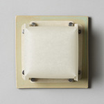 Field Square Mini Warm Dim Wall Sconce - Pale Fiberglass Green / Lantern White Parchment