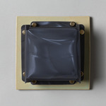Field Square Mini Warm Dim Wall Sconce - Pale Fiberglass Green / Moire Polycarbonate