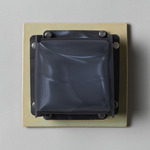 Field Square Mini Warm Dim Wall Sconce - Pale Fiberglass Green / Moire Polycarbonate