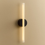 Kilter 2.0 Wall Sconce - Dark Grey Canopy / Gloss Dark Grey Plate / Frosted
