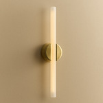 Kilter 2.0 Wall Sconce - Solid Brass Canopy / Polished Brass Plate / Frosted