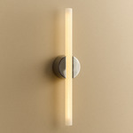 Kilter 2.0 Wall Sconce - Brushed Steel Canopy / Polished Steel Plate / Frosted