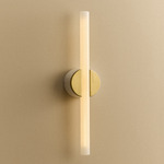 Kilter 2.0 Wall Sconce - White Canopy / Brushed Brass Plate / Frosted