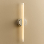 Kilter 2.0 Wall Sconce - White Canopy / Brushed Steel Plate / Frosted