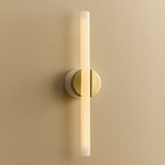 Kilter 2.0 Wall Sconce - White Canopy / Polished Brass Plate / Frosted