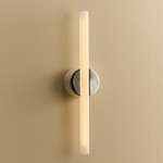 Kilter 2.0 Wall Sconce - White Canopy / Polished Steel Plate / Frosted