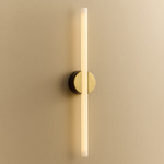 Kilter 2.0 Wall Sconce - Dark Grey Canopy / Brushed Brass Plate / Frosted