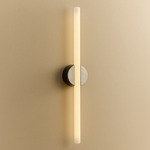 Kilter 2.0 Wall Sconce - Dark Grey Canopy / Brushed Steel Plate / Frosted