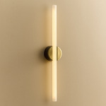 Kilter 2.0 Wall Sconce - Dark Grey Canopy / Polished Brass Plate / Frosted