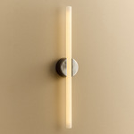 Kilter 2.0 Wall Sconce - Dark Grey Canopy / Polished Steel Plate / Frosted