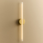 Kilter 2.0 Wall Sconce - Solid Brass Canopy / Brushed Brass Plate / Frosted