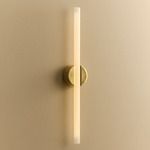 Kilter 2.0 Wall Sconce - Solid Brass Canopy / Polished Brass Plate / Frosted