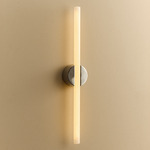 Kilter 2.0 Wall Sconce - Brushed Steel Canopy / Polished Steel Plate / Frosted