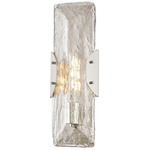 Nordic Wall Sconce - Polished Nickel / Clear Seeded