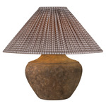 Calabria Gathered Taper Table Lamp - Rustco / Gingham Brown