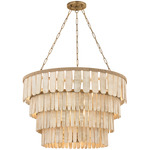 Bentley Chandelier - Patina Brass / White Wash