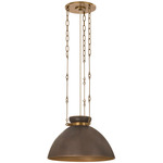 Allston Pendant - Patina Brass / Molten Umber