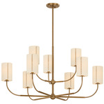 Teddy Chandelier - Patina Brass / Off White